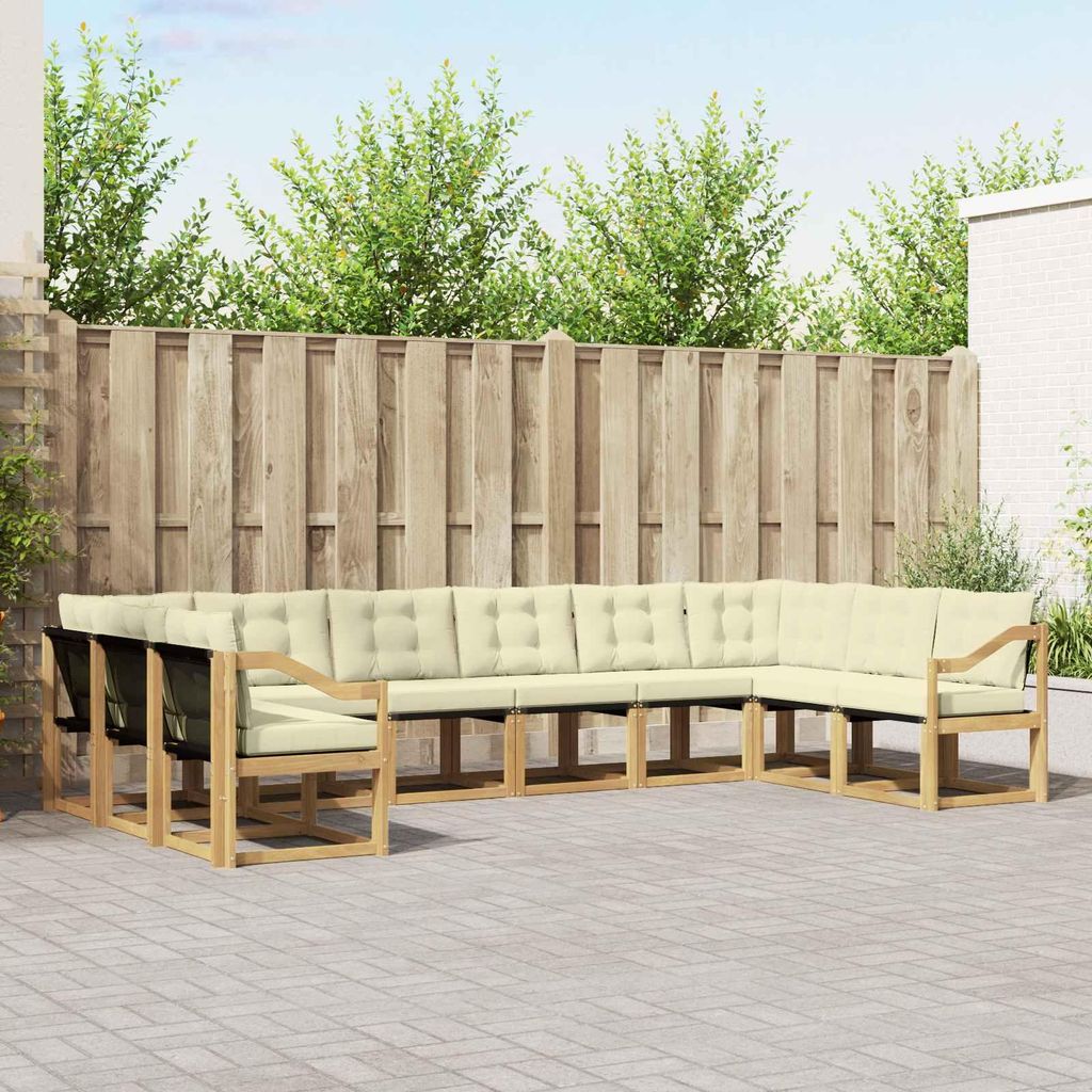 Möbel Outdoor-Sofagarnitur mit Kissen 10 pcs Weiß und CremeGartensofas - Gartensofas c3923