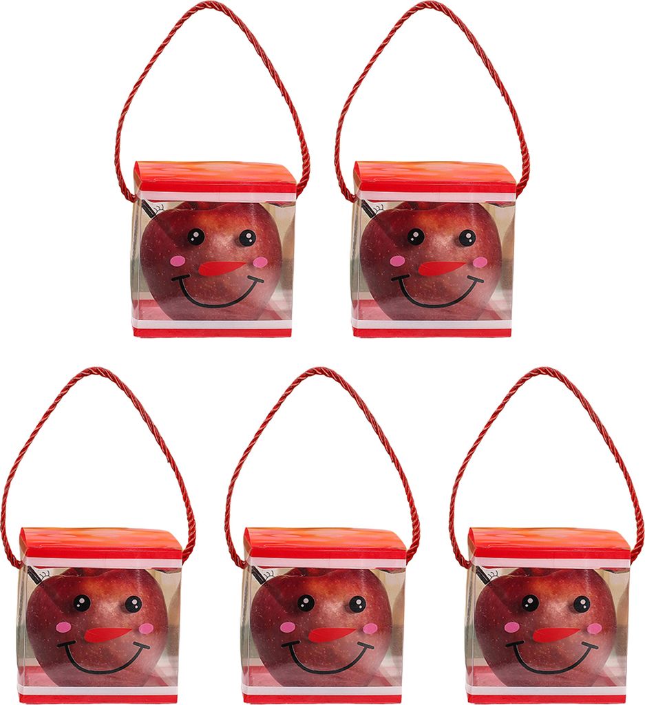 5pcs Storage Box Weihnachtsstil wiederverwendbar wasserdichte transparente Weihnachtsfruchtverpackungsschachtel für Party-A