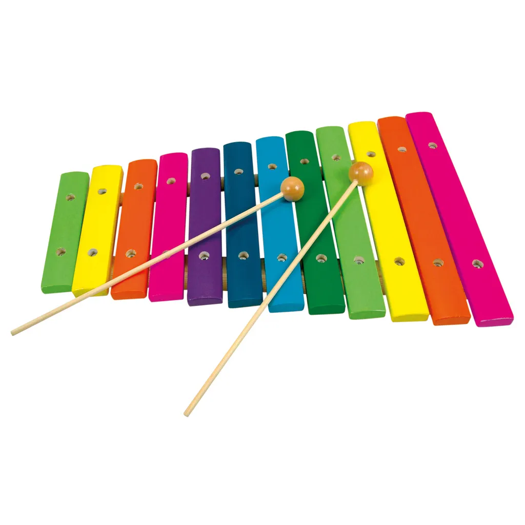 Instrument de musique enfant xylophone 12 notes bois avec mailloches