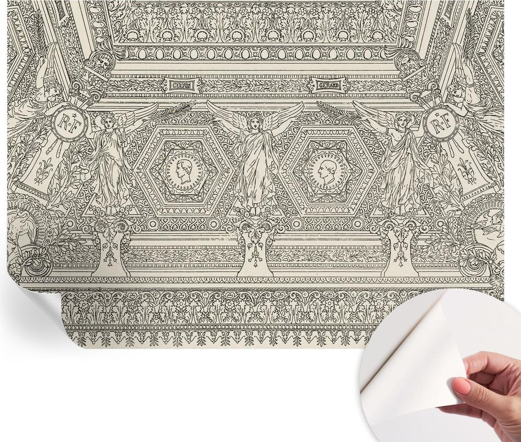 Selbstklebende Wandtapete - Dekorative Tapete für Wohnzimmer - Klebefolie für Wandbilder - Tapetenfolie für Wanddekoration - 208x146 cm - Klassi...