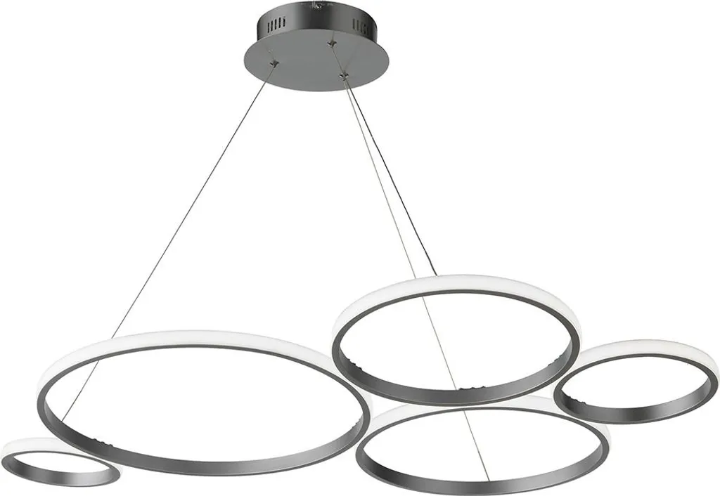 Lustre LED Pois-Argent Métallique - Suspension à Intensité Variable