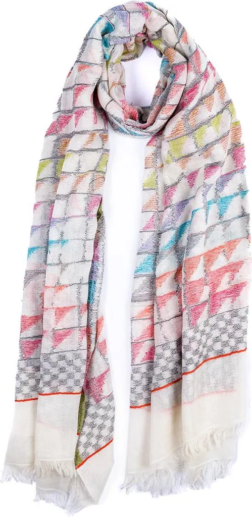Sciarpa Passigatti Bianca in Cotone Jacquard - Look Estate 2026