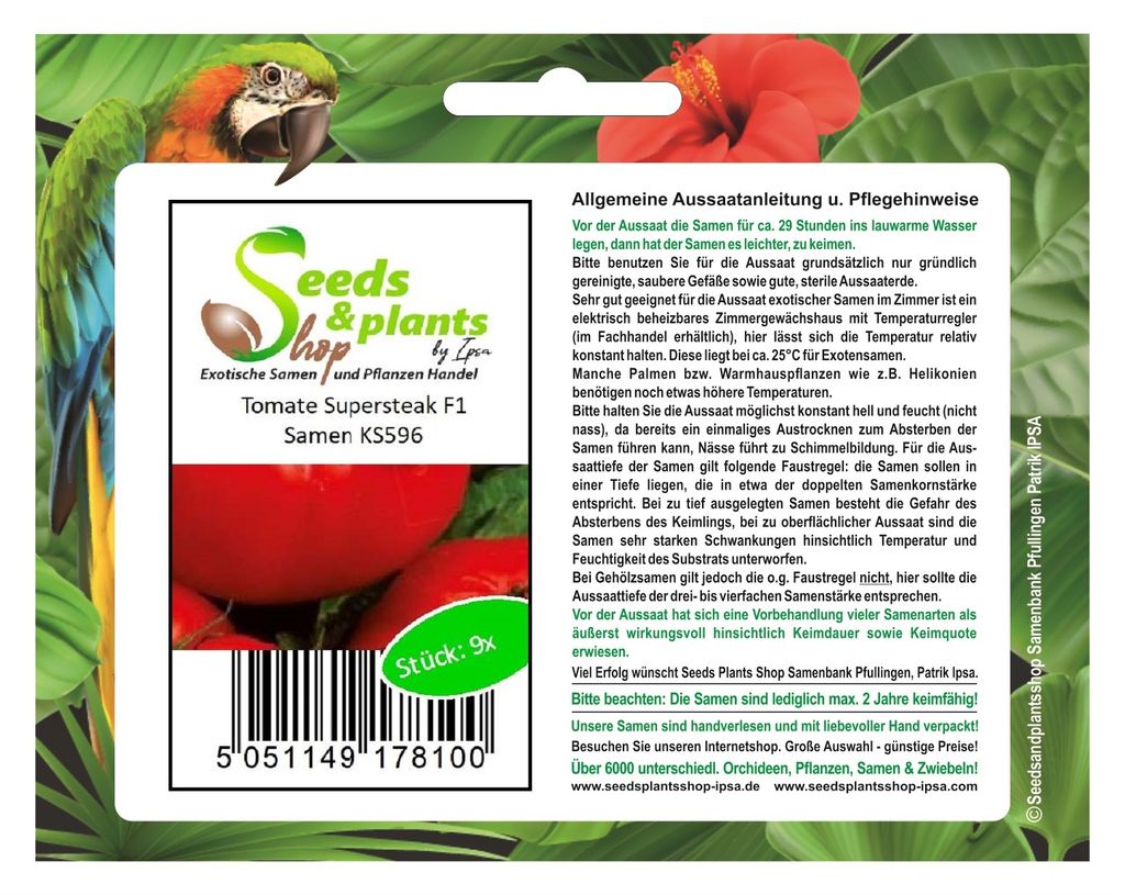 9x Tomate Supersteak F1 - Alte Sorten Samen Gemüse KS596 Produktbild 