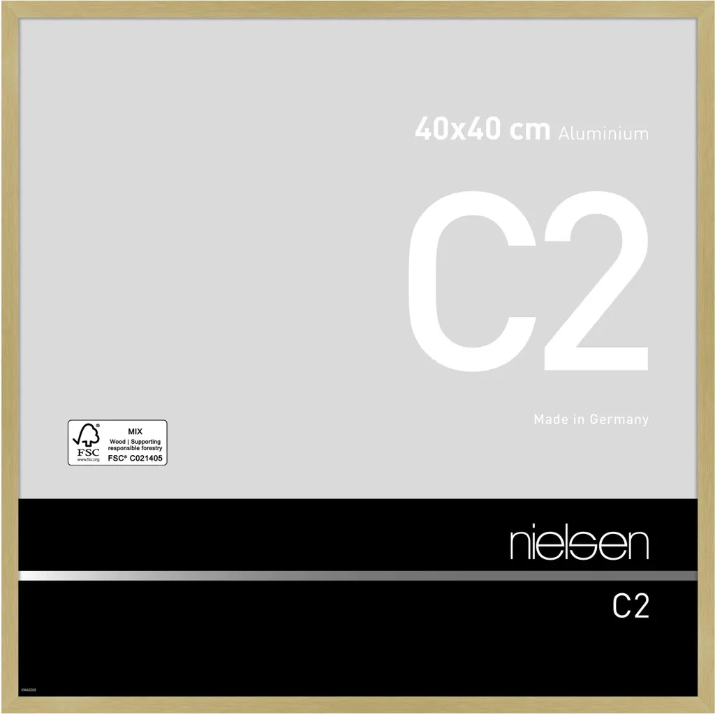 Cornice Foto 40x40 Nielsen C2 Alluminio Oro Opaco | Proteggi i tuoi Ricordi