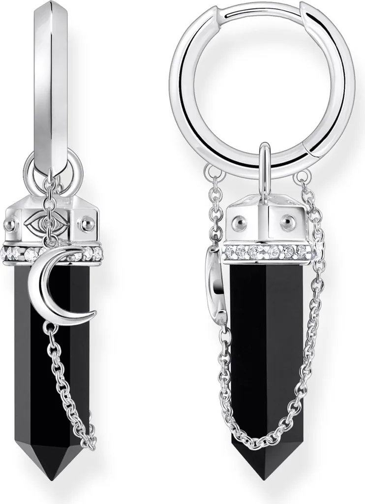 Boucles d'oreilles Créoles Femme Argent Noirci Thomas Sabo CR722-641-11