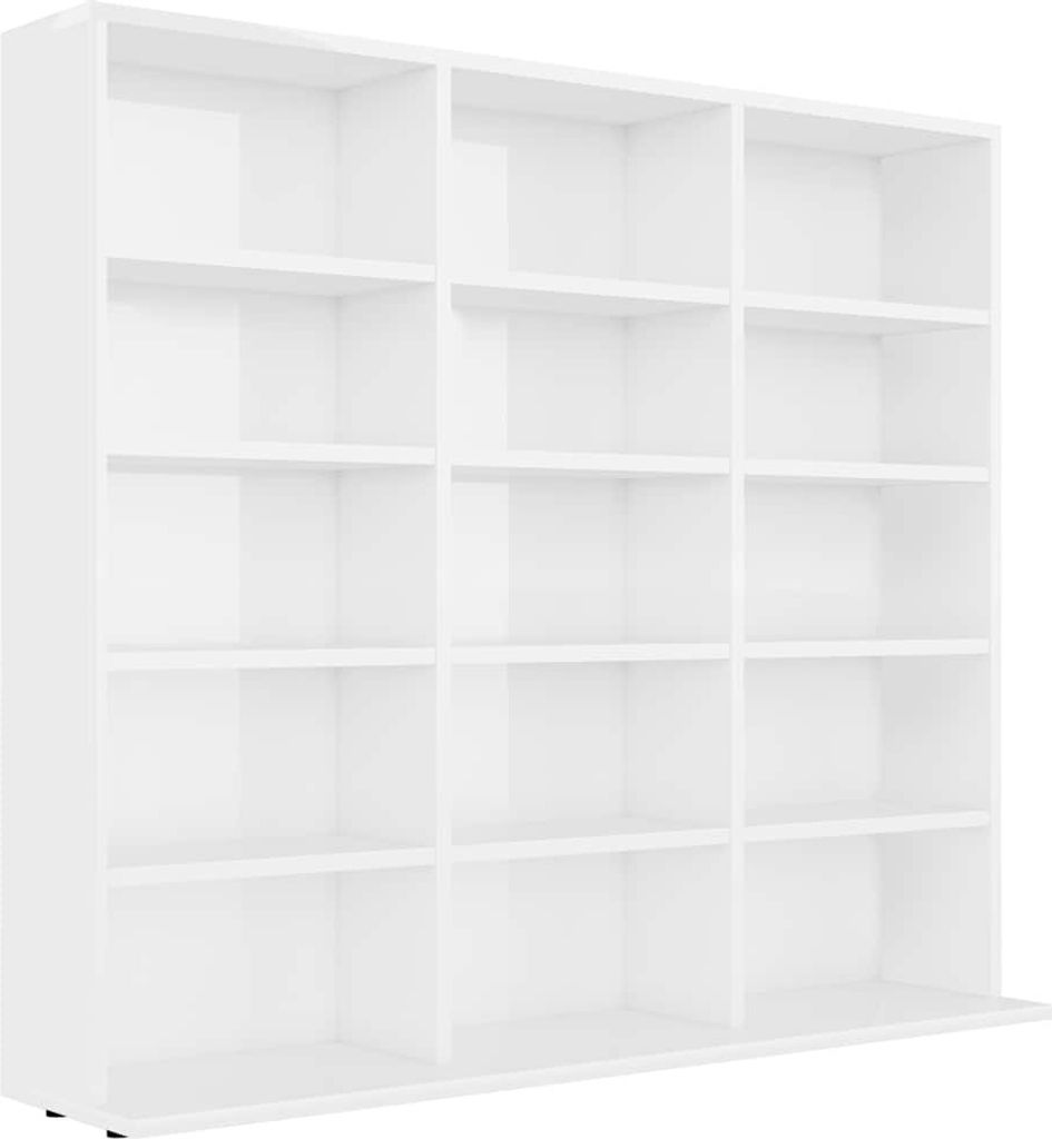 vidaXL CD-Regal Hochglanz-Weiß 102x23x89,5 cm Holzwerkstoff Produktbild 4