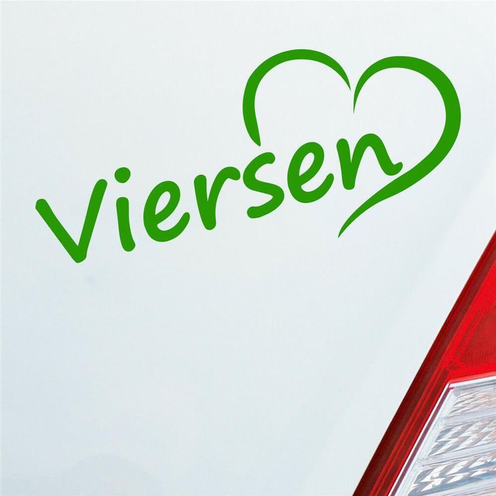 Auto Aufkleber Viersen Herz Stadt City Liebe Love Heimat 18x8 cm Hellgrün Sticker Heckscheibenaufkleber