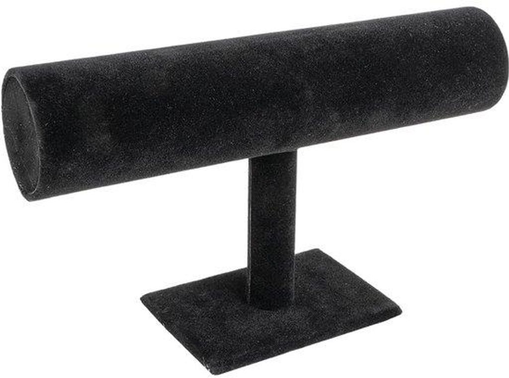 Armbandhalter für Uhren und Armbänder | 23,5 cm x 7 cm x 13,5 cm | Schwarz | Samt-Look