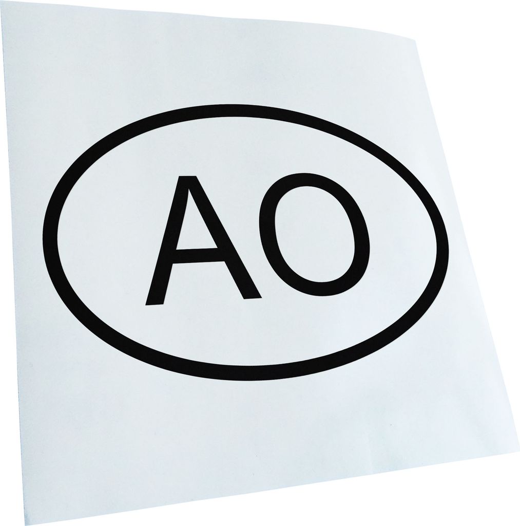 Kiwistar - Autoaufkleber - Angola AO Heckscheibe - Aufkleber für Auto Kfz Fahrrad, LKW, Truck Mofa