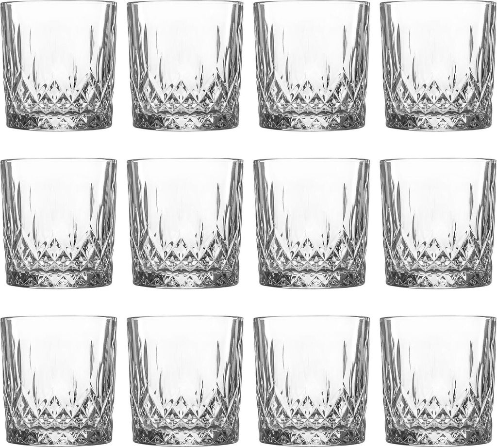 12x Odin 330ml Whisky-Gläser - Glas Altmodisch Scotch Bourbon Rum Cocktail Trinkbecher Geschenkbox-Set - by LAV
