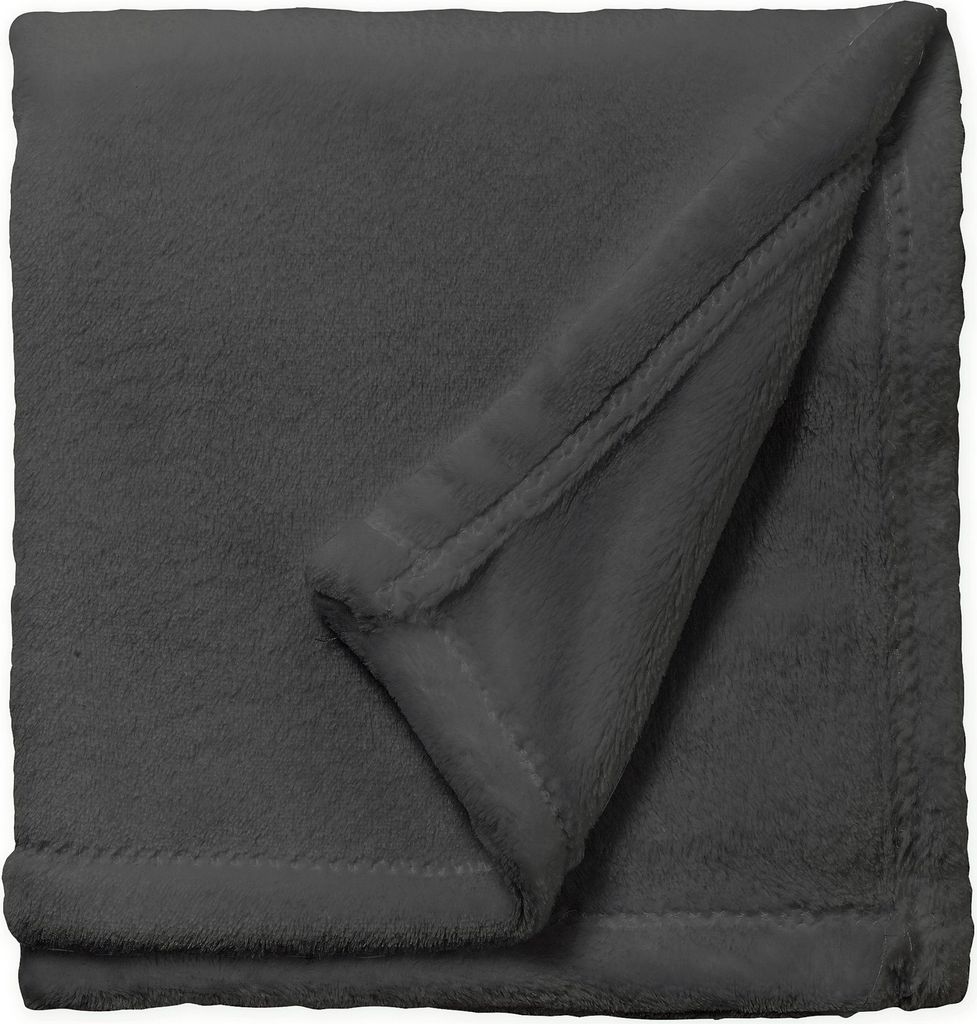 Kuscheldecke Flauschig 150x200 cm anthrazit warm kuschelig weich Fleecedecke