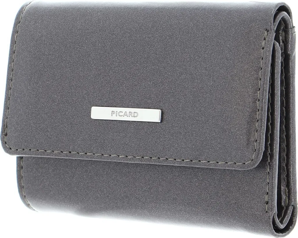 Petit portefeuille cuir gris Oyster pour femme Picard Offenbach