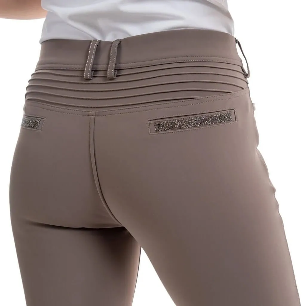 Culotte équitation Samshield Adele Taupe : genou grip et tissu technique - 4