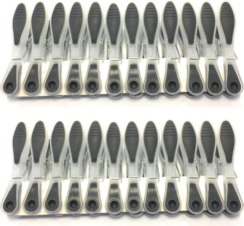 MSV Wäscheklammern Wäscheklammer Set mit Soft-Grip - UV beständig - Anthrazit - 24 Stück