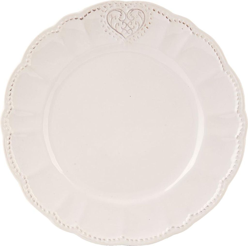 Clayre & Eef Frühstücksteller Ø 21 cm Beige Keramik