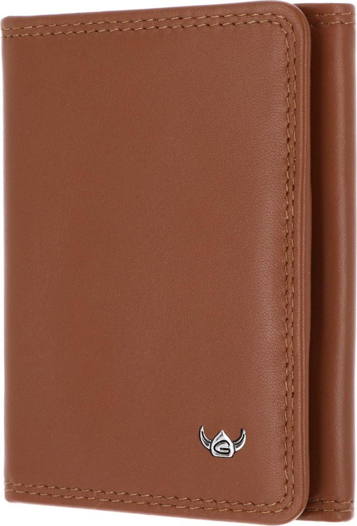 Golden Head Leder Kartenetui Polo RFID Protect Minischeintasche 1012 Cognac braun