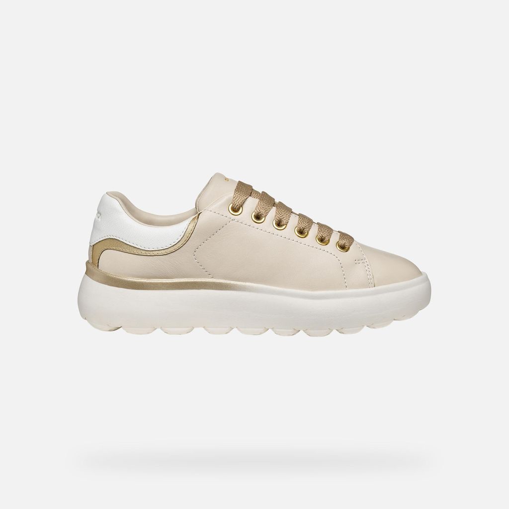 Geox Cremefarbene Damen-Sneaker Spherica EC4.1 40
