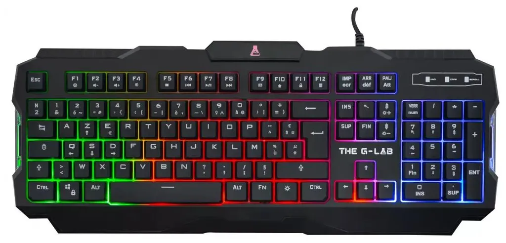 Clavier gaming anti-ghosting avec touches silencieuses et lumière RGB