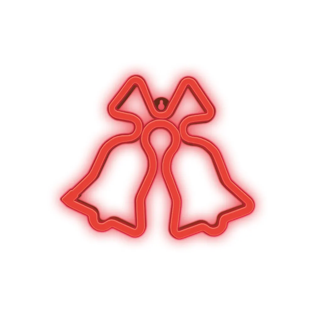 Insegna Neon LED Natalizia Campane Rosse FLNE17 Forever Light Parete