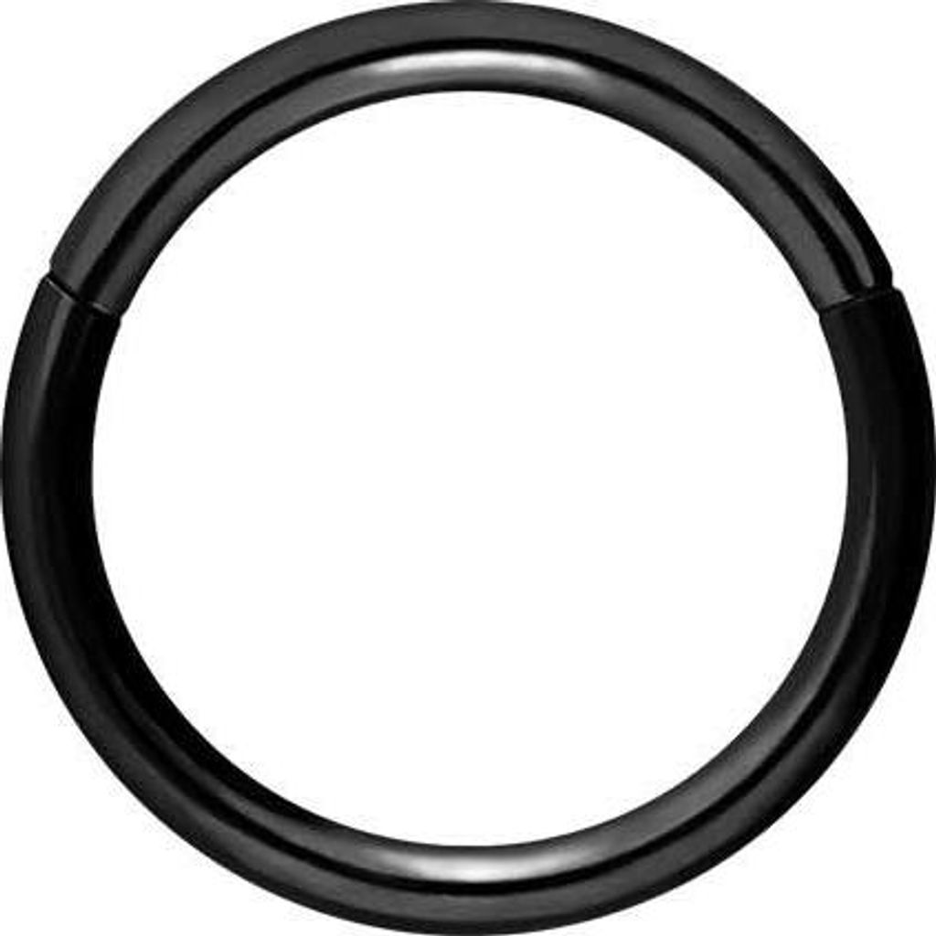 Ohrpiercing, Nasenpiercing, Septum Piercing Titan Segmentring Clicker Schwarz Innendurchmesser: 6mm + Stabstärke: 0,8mm