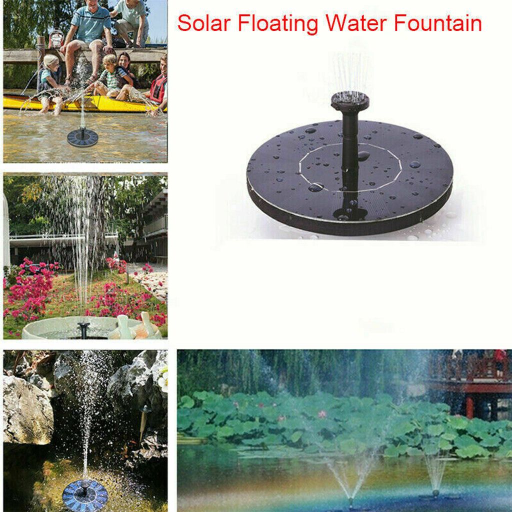 Wasserspiel Springbrunnen Solar Pumpe Teichpumpe Brunnen Fontäne Teich Garten_ 