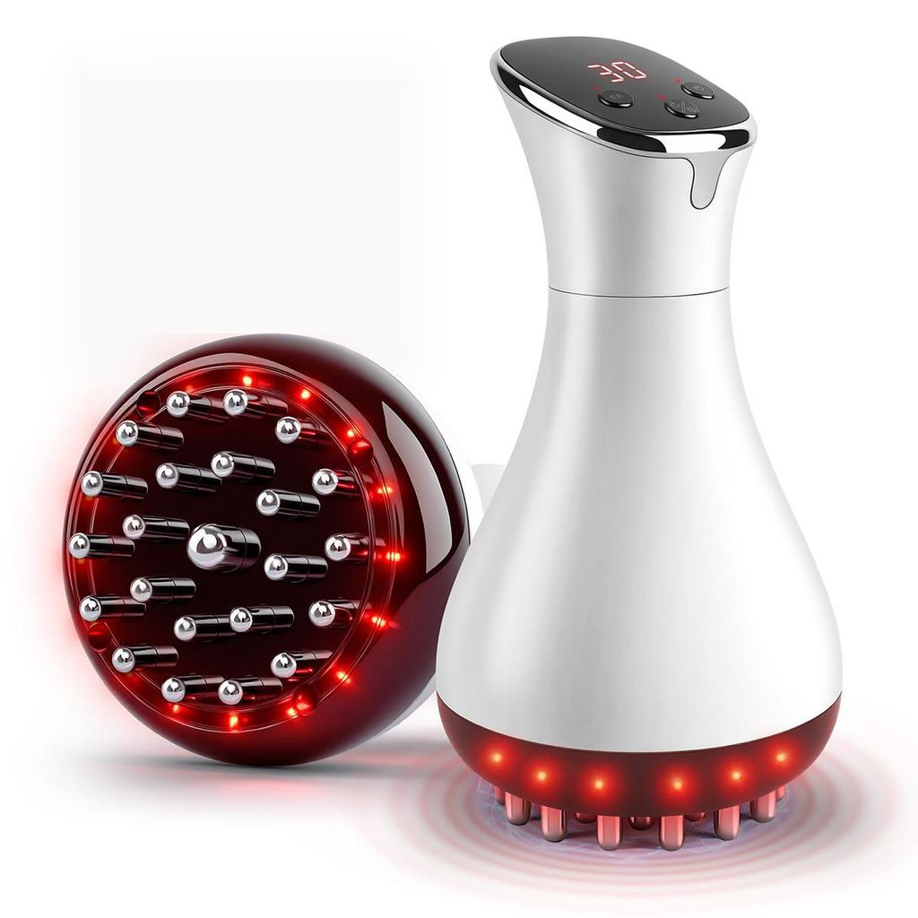 EMS Lymphdrainage- & Cellulite-Massagegerät, 30 Intensitätsstufen, Wärme, Vibration & Rotlicht,glättet Haut, reduziert Dehnungsstreifen