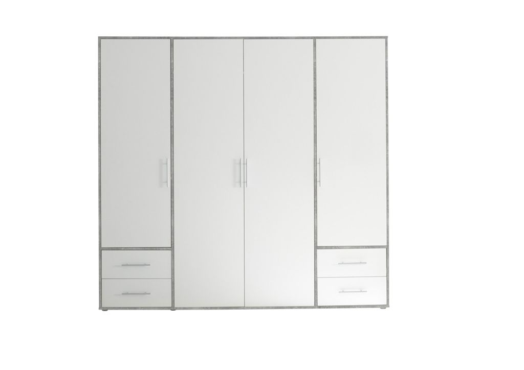 Pol Power Valencia Kleiderschrank Laminat 4 Türen 206x195x60 cm