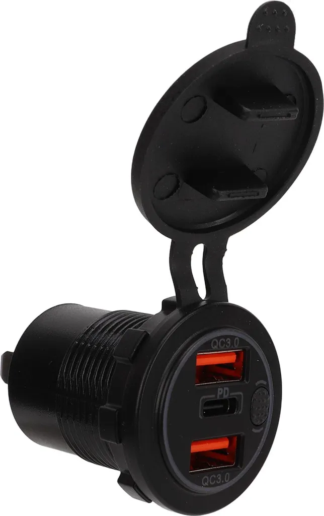 Presa USB Carica Rapida per Vanlife e Viaggi: QC3.0 Doppia Porta Blu