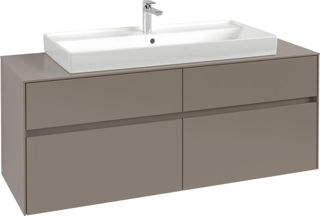 V&B Waschtischunterschrank Collaro 140x54,8x50cm, WT mi, LED 10 W, wh. Oa