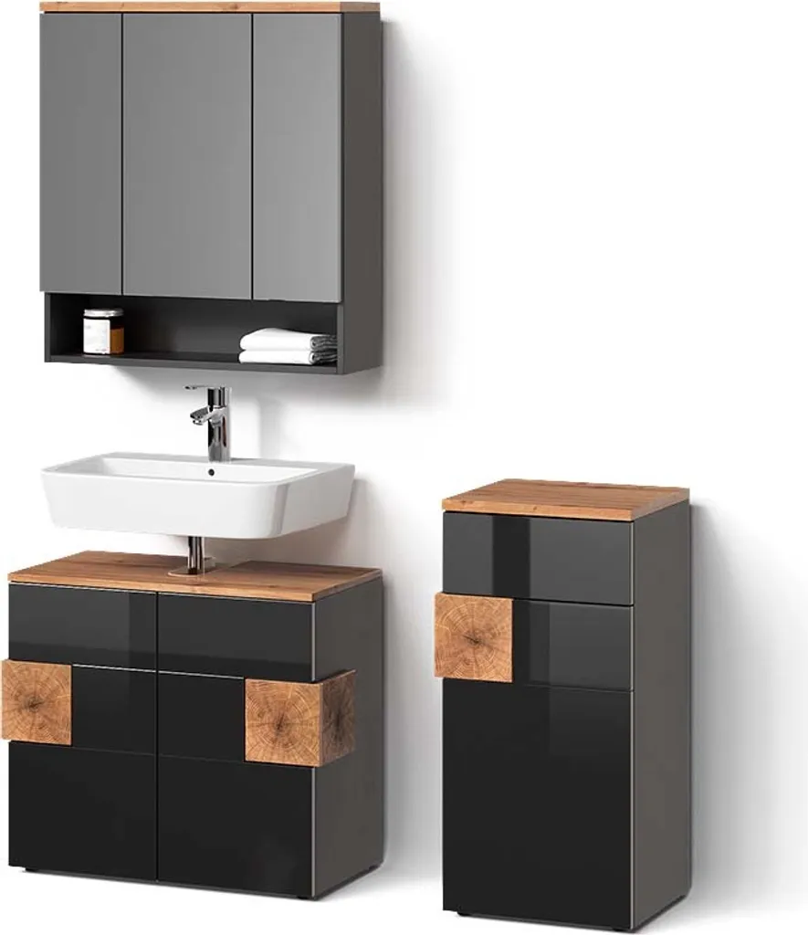 Rangement de salle de bain suspendu gain de place Livinity 3 pcs