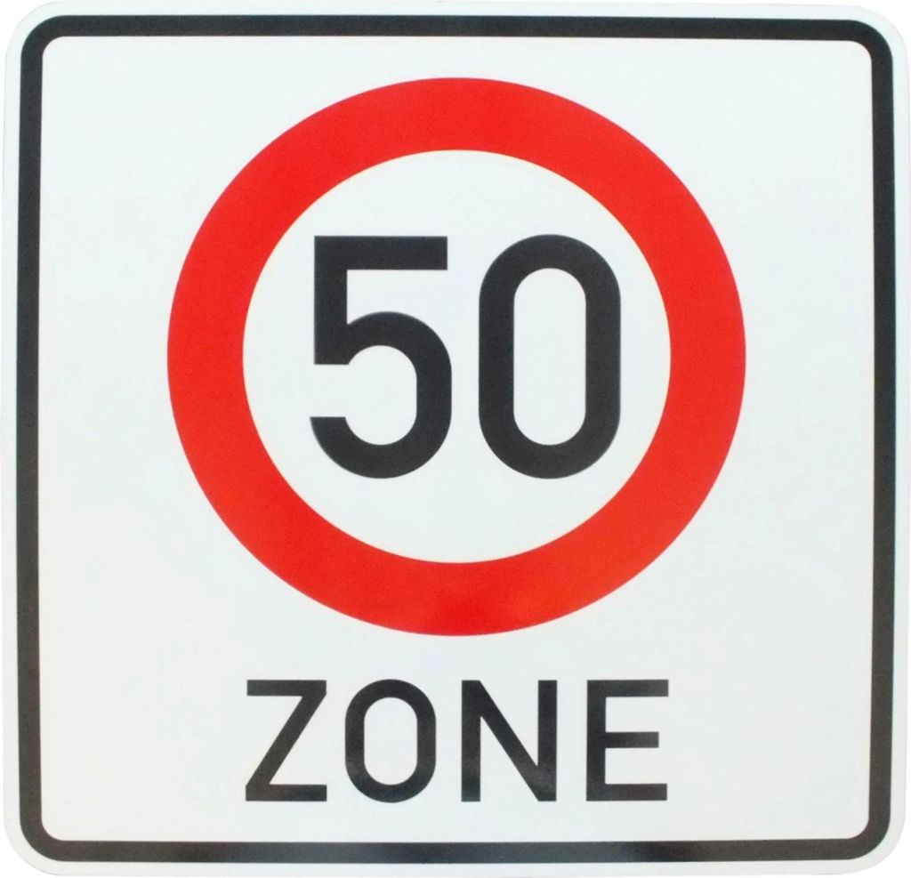 ORIGINAL Verkehrszeichen Nr.274.1-55 50 ZONE 60 x 60 cm Verkehrsschild Geschenk Geburtstagsschild Straßenschild Verkehrsschilder Strassenzeichen G...