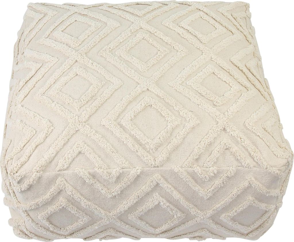 Pouf Can Marca creme 60x60cm – Sitzkissen, Bodenkissen