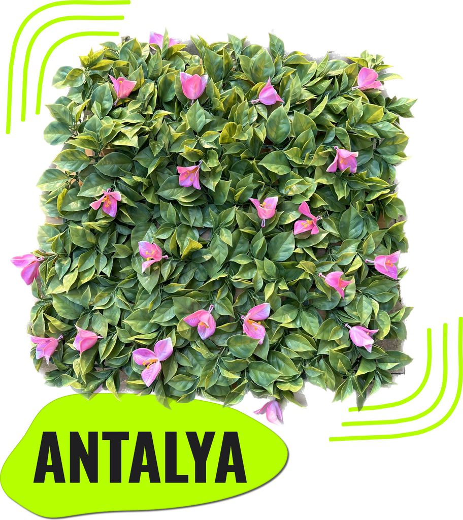 GeckoWall "ANTALYA" | Premium Rosa Tulpen Pflanzenwand | Gastronomie Blüten Blumenwand Wandverkleidung | Kunstpflanzen Wandmontage Wandpaneele