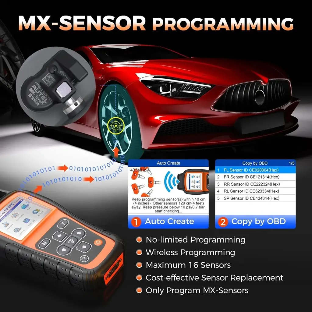 Outil de programmation TPMS universel pour activation de capteur pneu