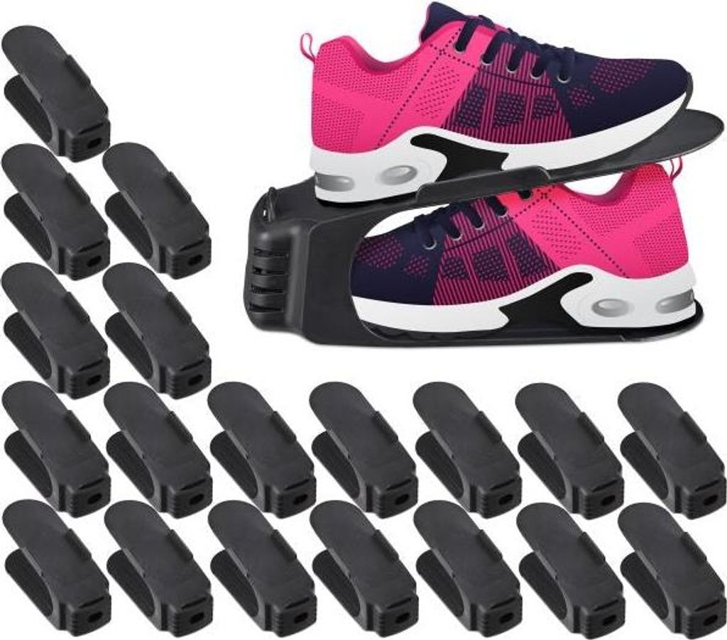 Set mit 20 Schuhregalen