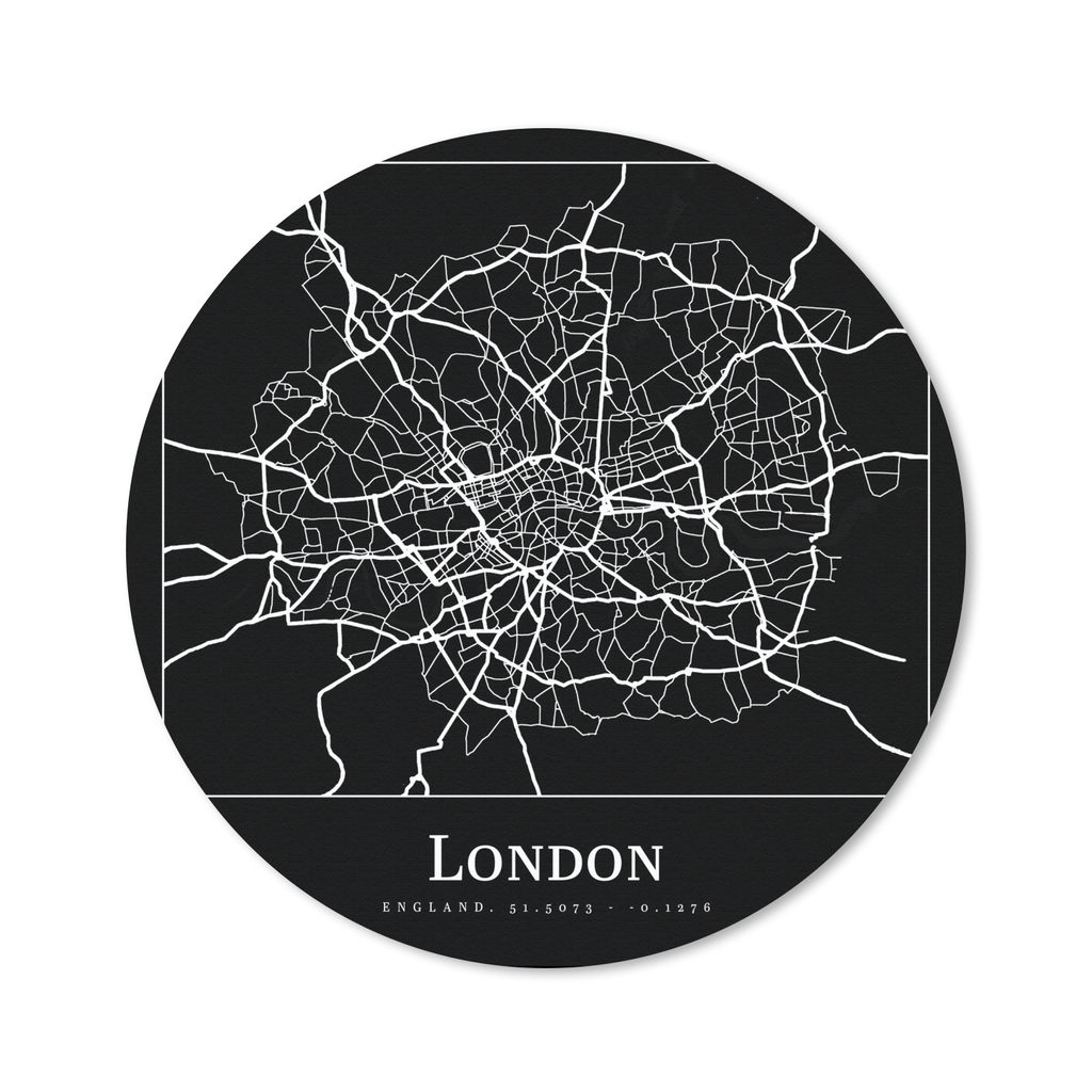 MuchoWow Mauspad Mousepad Karte - Stadtplan - London - Karte 30x30 cm - Mousepads - Maus Mat - Pad - Mausunterlage - Tischunterlage - Schreibtisc...