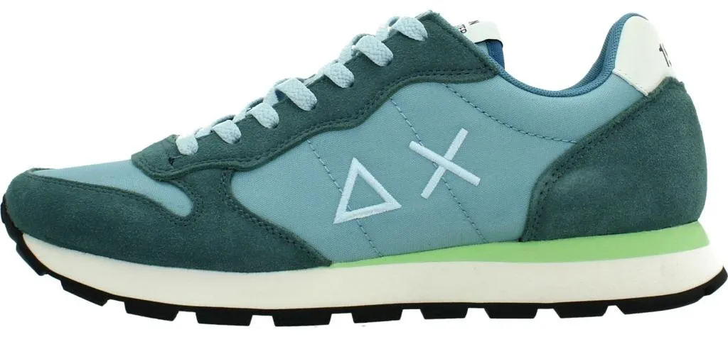 Sun68 Tom Solid Bleu : Baskets Homme Légères en Nylon et Cuir de Qualité - 2