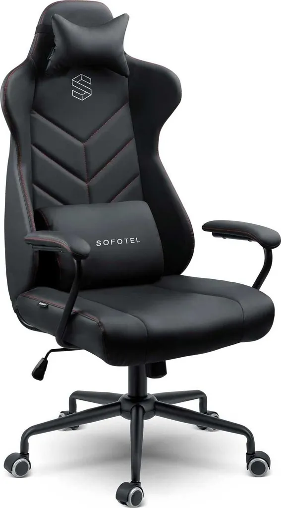 Fauteuil de bureau ergonomique Sofotel Vérone 2580 en cuir noir