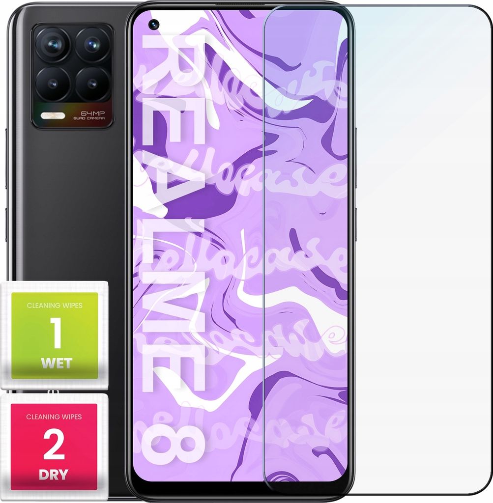 Glas für REALME 8 5G Panzerglas Panzerfolie Schutzglasfolie Displayschutzglas Echt Glas Schutz Folie Display Glasfolie 9H HELLOCASE