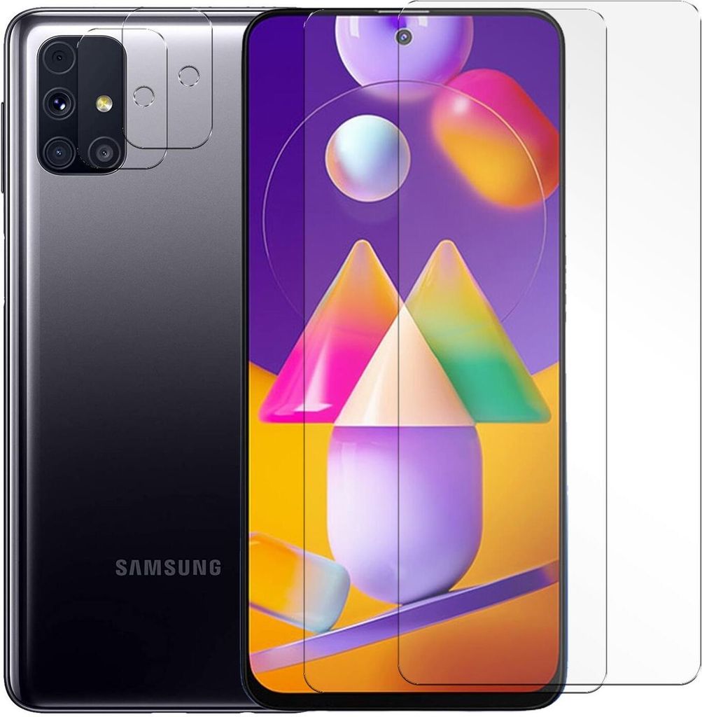 4in1 Conie Schutzfolien Set für Samsung Galaxy M31s Glasfolie Displayschutz Kamera Schutz Folie Panzer Glas Schutzfolie