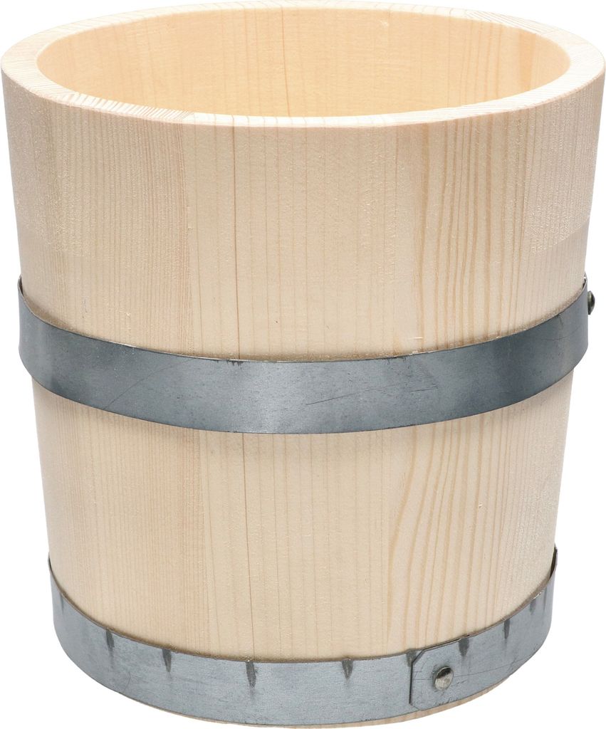 KOTARBAU® Seau en bois Tonneau en bois Pot de fleurs Seau à Image du produit 