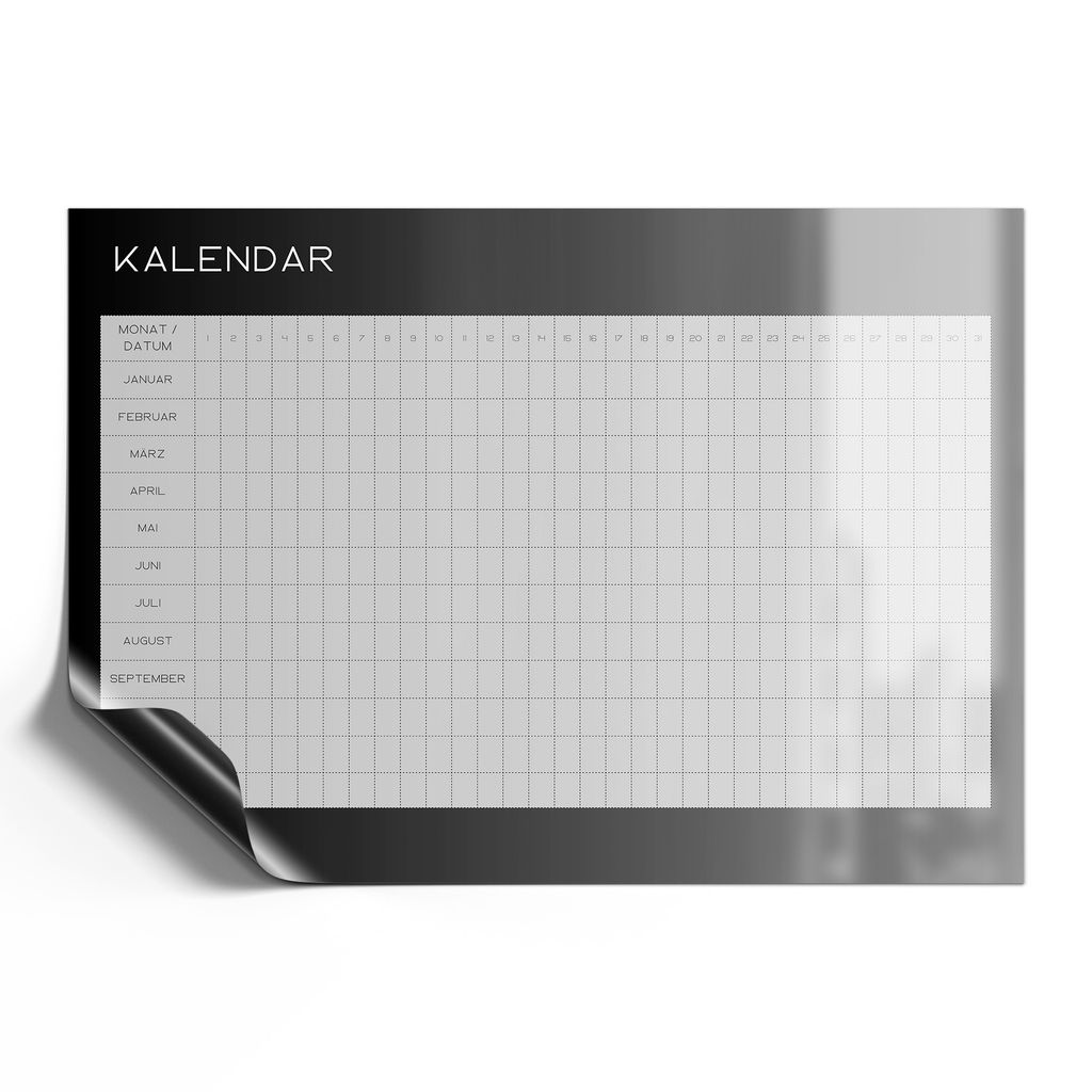 DEQORI Magnetmatte Universal 42x30 cm (A3) 'Kalendar 2 SW (DE)' Magnetfolie Kalender Planer