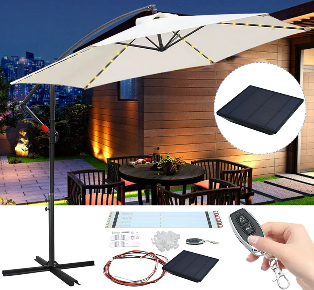 TolleTour Ombrellone 3.5m Beige | Luci LED Solari e Ombra Infinita