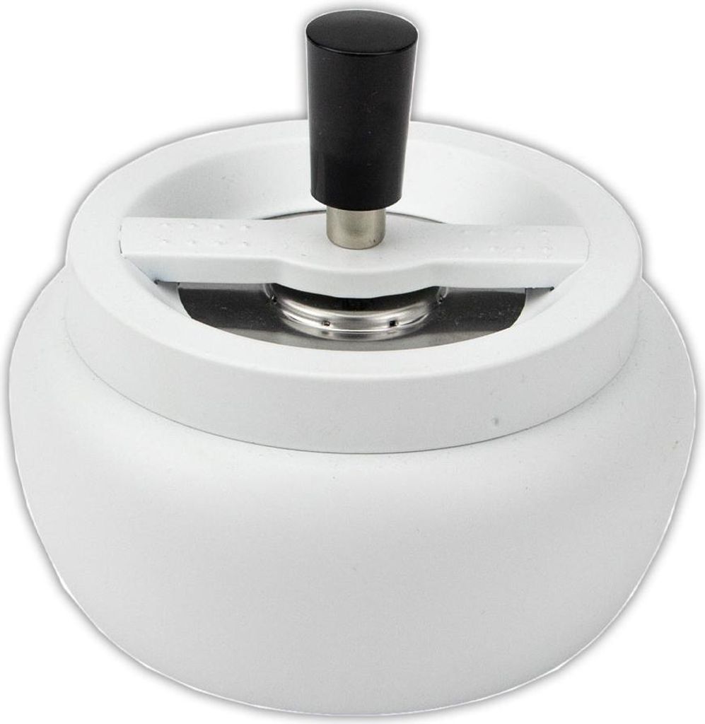 Schleuderaschenbecher / Drehascher Metall WHITE matt, Ø 13cm