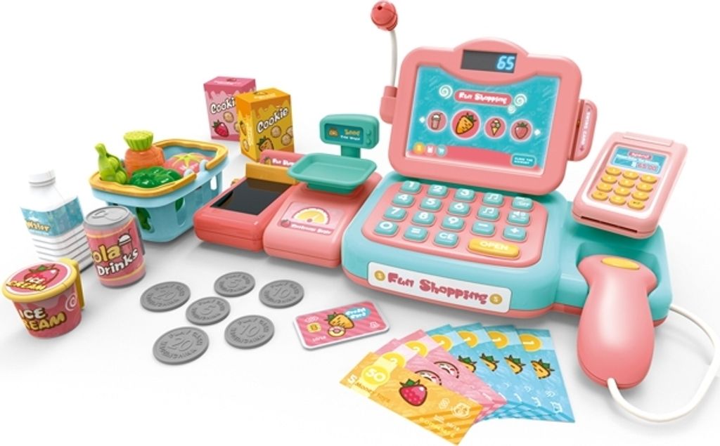 WOOPIE Pokladna pro děti Skener Hmotnost Mikrofon + 24 Obrázek produktu 
