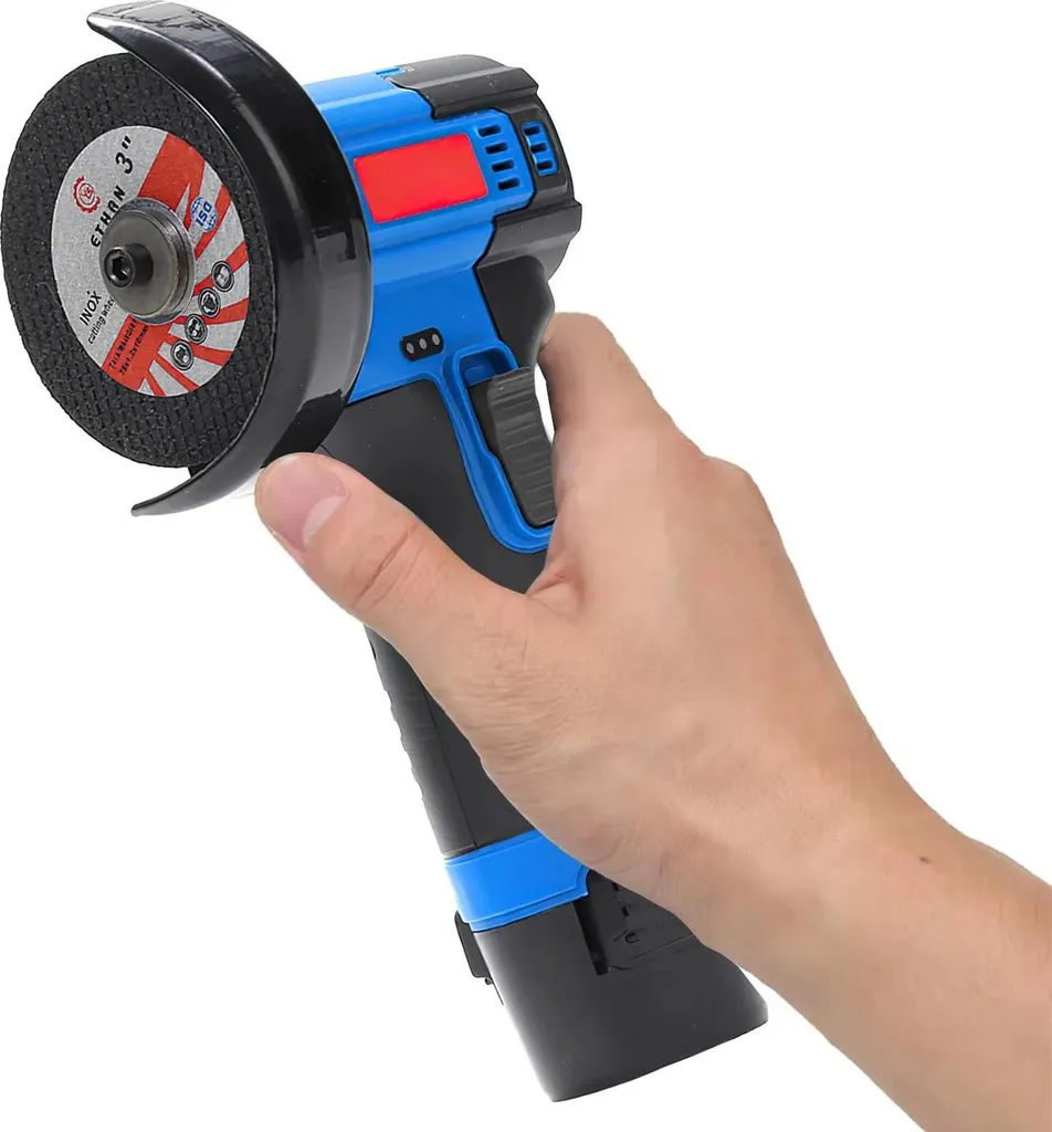 Mini meuleuse d'angle 12V Braun avec 2 batteries - Outil de coupe sans fil