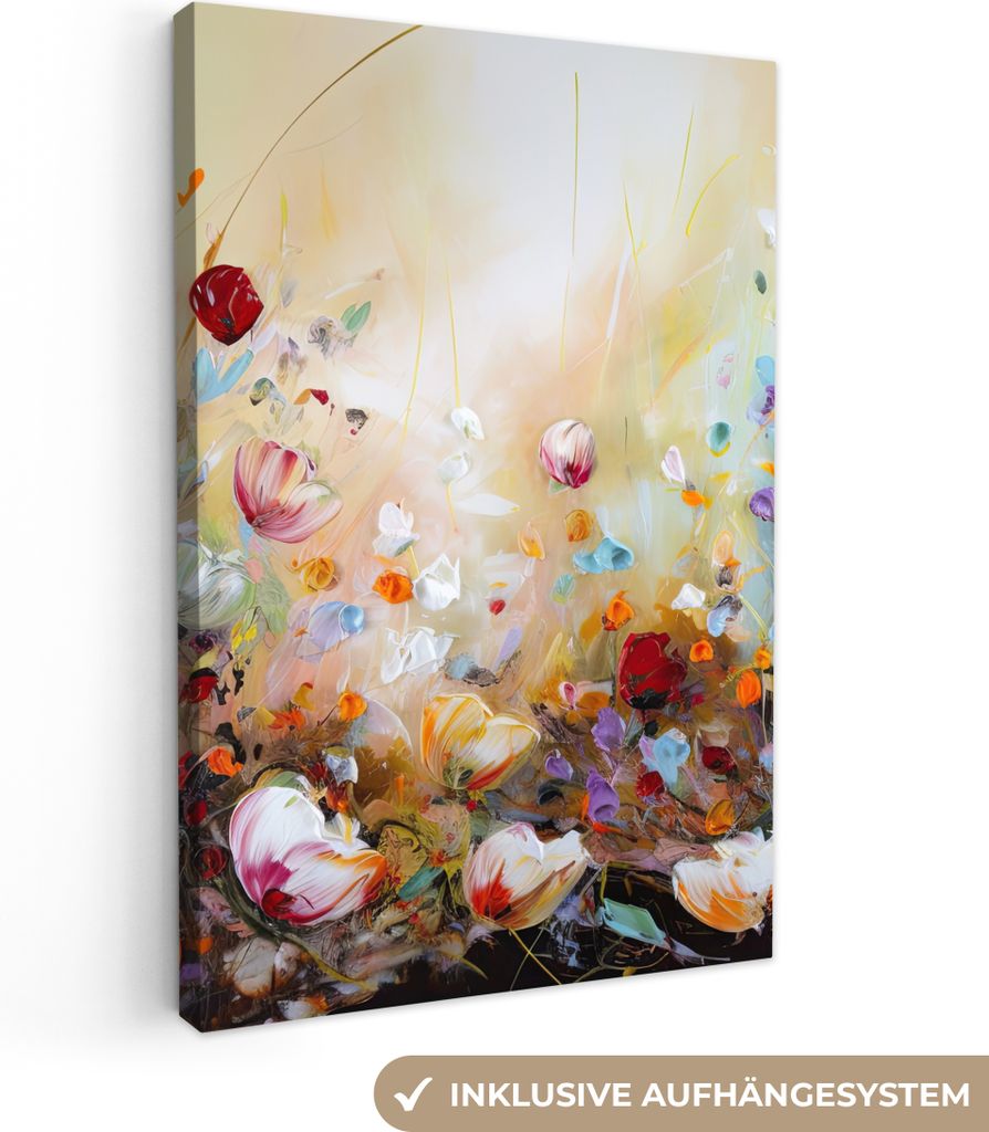 Leinwand Bilder 20x30 cm - Blumen - Ölfarbe - Natur, Bilder, Deko, Wanddeko, Leinwand Bilder