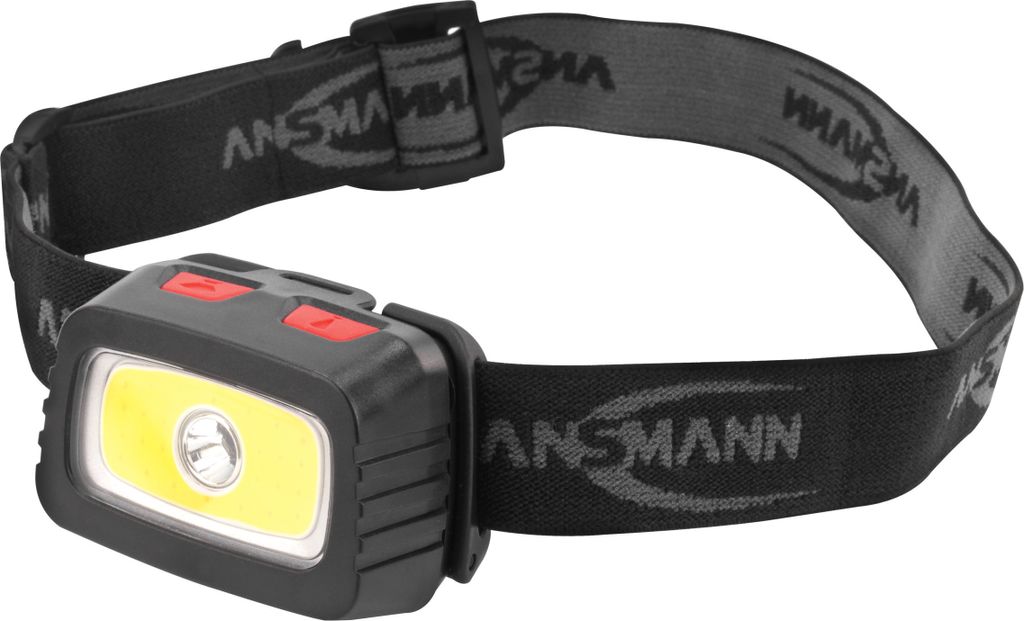 ANSMANN LED Stirnlampe – breite Ausleuchtung dank 3W COB LED Technik,