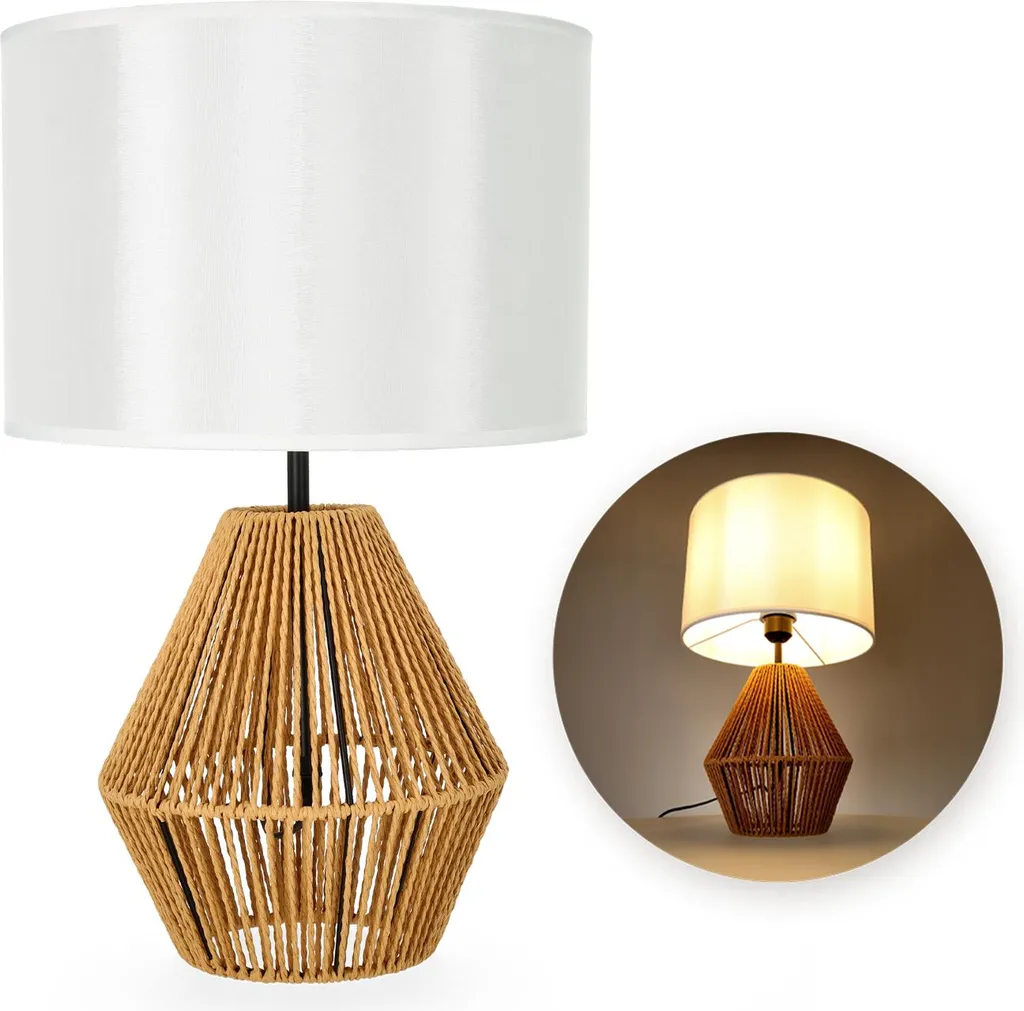 Lampe de table bohème pour éclairage doux sans éblouir 50 cm