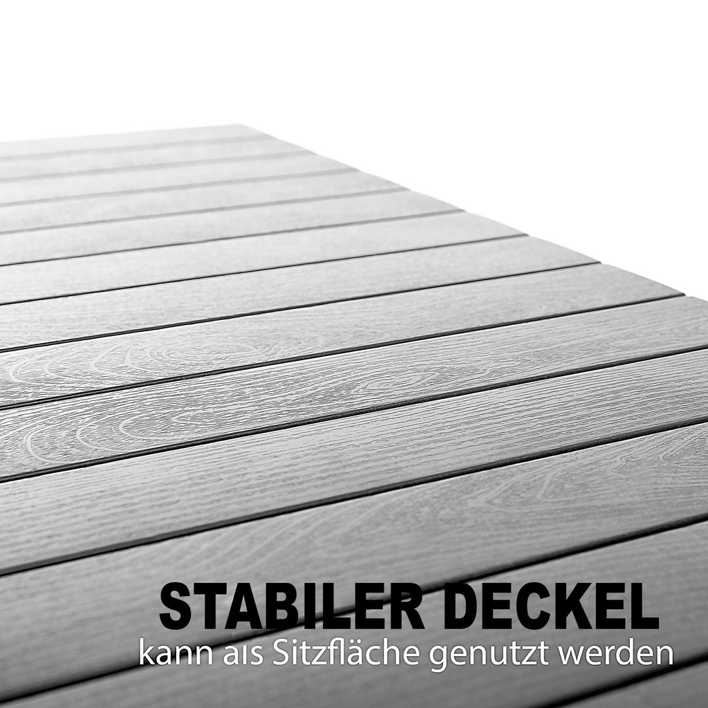 BigDean Gartenbox 270 L mit Rollen aus wetterfestem Produktbild 7